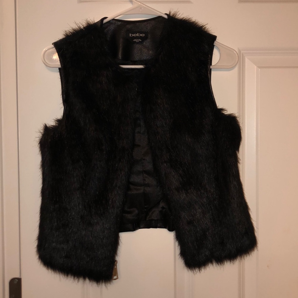 Bebe fur/leather vest